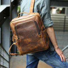 Vintage Leather Mens Backpacks Travel Backpack Laptop Backpack for men - imessengerbags