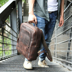 Vintage Leather Mens Backpacks Travel Backpack Laptop Backpack for men - imessengerbags