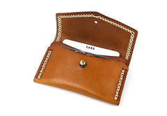 Vintage Leather Mens Card Wallet Change Wallet Coin Wallet Front Pocket Wallet for Men