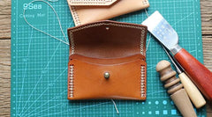 Vintage Leather Mens Card Wallet Change Wallet Coin Wallet Front Pocket Wallet for Men