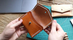 Vintage Leather Mens Card Wallet Change Wallet Coin Wallet Front Pocket Wallet for Men