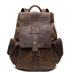 Vintage Leather Mens Cool Backpack Large Travel Bag Hiking Bag for men