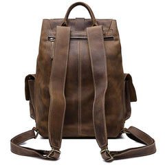 Vintage Leather Mens Cool Backpack Large Travel Bag Hiking Bag for men