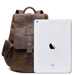Vintage Leather Mens Cool Backpack Large Travel Bag Hiking Bag for men