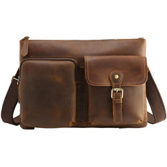 Vintage Leather Mens Cool Messenger Bag Shoulder Bags  for Men