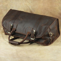 Vintage Leather Mens Dark Brown Large Weekender Bag Vintage Cool Travel Bag Duffle Bag for Men - imessengerbags