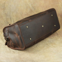 Vintage Leather Mens Dark Brown Large Weekender Bag Vintage Cool Travel Bag Duffle Bag for Men - imessengerbags