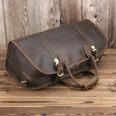 Vintage Leather Mens Dark Brown Large Weekender Bag Vintage Cool Travel Bag Duffle Bag for Men - imessengerbags
