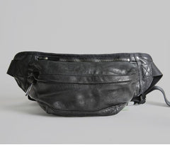 Vintage Leather Mens Fanny Pack Waist Bag Hip Pack Belt Bag Bumbag for Men