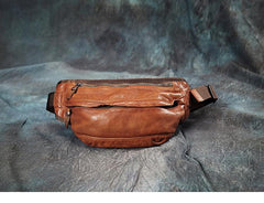 Vintage Leather Mens Fanny Pack Waist Bag Hip Pack Belt Bag Bumbag for Men