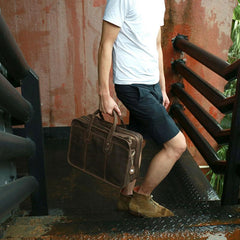 Vintage Leather Mens Large Travel Bags Handbags Shoulder Bags for men