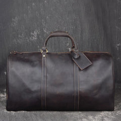 Vintage Leather Mens Large Weekender Bag Travel Bag Duffle Bag