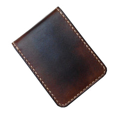 Vintage Leather Mens Slim Coffee Small Wallet Leather Bifold Wallets for Men - imessengerbags