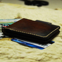 Vintage Leather Mens Slim Small Wallet Leather Small Wallets for Men - imessengerbags