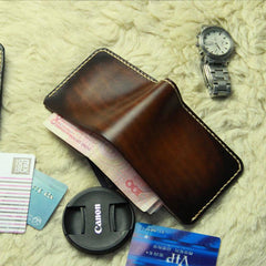 Vintage Leather Mens Slim Small Wallet Leather Small Wallets for Men - imessengerbags