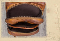 Vintage Leather Mens Sling Bag Crossbody Bag Chest Bag for men - imessengerbags