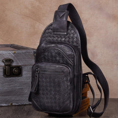 Vintage Leather Mens Sling Bag Crossbody Bag Chest Bag for men - imessengerbags