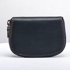 Vintage Leather Mens Small Wallet Zipper Card Coin Wallet for Men - imessengerbags