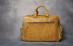 Vintage Leather Mens Travel Bag Cool Overnight Bag Work Handbag Business Bag for Men