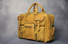 Vintage Leather Mens Travel Bag Cool Overnight Bag Work Handbag Business Bag for Men