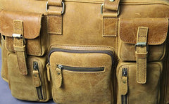 Vintage Leather Mens Travel Bag Cool Overnight Bag Work Handbag Business Bag for Men