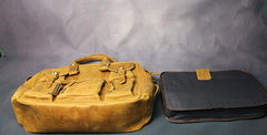 Vintage Leather Mens Travel Bag Cool Overnight Bag Work Handbag Business Bag for Men