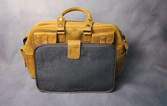 Vintage Leather Mens Travel Bag Cool Overnight Bag Work Handbag Business Bag for Men