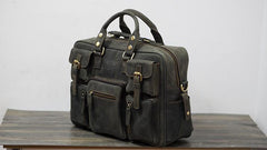 Vintage Leather Mens Travel Bag Cool Overnight Bag Work Handbag Business Bag for Men