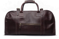 Vintage Cool Leather Mens Weekender Bag Travel Bag Cool Duffle Bag for Men