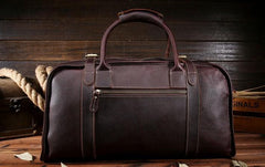 Vintage Cool Leather Mens Weekender Bag Travel Bag Cool Duffle Bag for Men