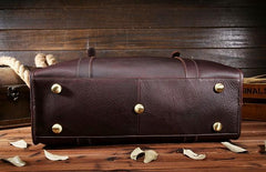 Vintage Cool Leather Mens Weekender Bag Travel Bag Cool Duffle Bag for Men