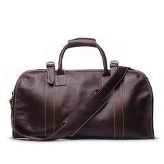 Vintage Cool Leather Mens Weekender Bag Travel Bag Cool Duffle Bag for Men