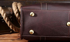 Vintage Cool Leather Mens Weekender Bag Travel Bag Cool Duffle Bag for Men - imessengerbags