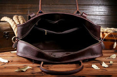 Vintage Cool Leather Mens Weekender Bag Travel Bag Cool Duffle Bag for Men