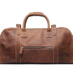 Vintage Cool Leather Mens Weekender Bag Travel Bag Cool Duffle Bag for Men