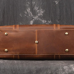 Vintage Cool Leather Mens Weekender Bag Travel Bag Cool Duffle Bag for Men