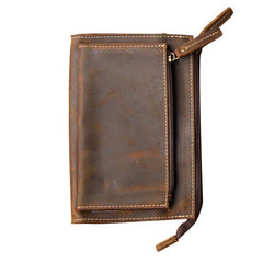 Vintage Leather Mens Zipper Wristlet Wallet Clutch Wallets for Men - imessengerbags