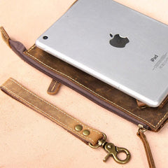 Vintage Leather Mens Zipper Wristlet Wallet Clutch Wallets for Men - imessengerbags