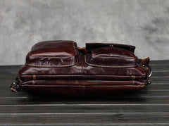 Leather Mens Coffee Cool Small Messenger Bag Vintage Shoulder Bags For Men