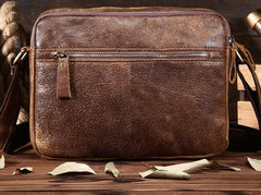 Vintage Leather Small Messenger Bag Shoulder Bag For Men
