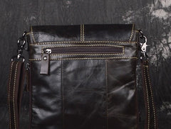 Vintage Leather Small Messenger Bag Shoulder Bag For Men