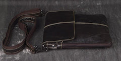 Vintage Leather Small Messenger Bag Shoulder Bag For Men