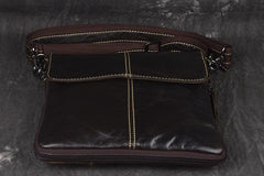 Vintage Leather Small Messenger Bag Shoulder Bag For Men