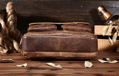 Vintage Leather Small Messenger Bag Shoulder Bag For Men