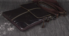 Vintage Leather Small Messenger Bag Shoulder Bag For Men