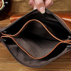 Cool Leather Mens Small Brown Messenger Bag Vintage Shoulder Bags For Men