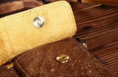 Vintage Leather Small Messenger Bag Shoulder Bag For Men