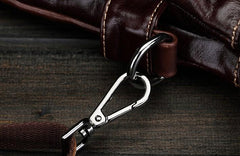 Leather Mens Coffee Cool Small Messenger Bag Vintage Shoulder Bags For Men