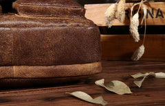Vintage Leather Small Messenger Bag Shoulder Bag For Men