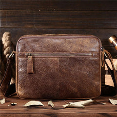 Vintage Leather Small Messenger Bag Shoulder Bag For Men